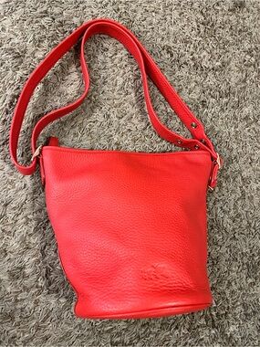 Red Leather mini Crossbody bag  34505